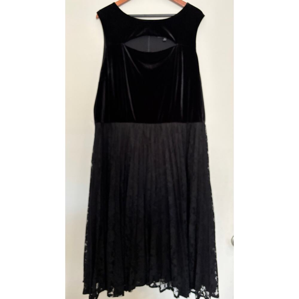Lane Bryant Midi Dress Black Velvet Lace Plus Size 24